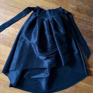 Vintage Black Satin Skirt with Tie